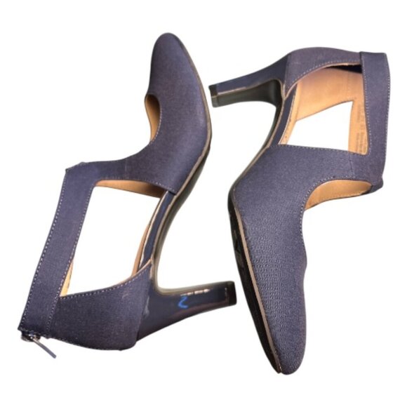 Women's Life Stride Giovanna Navy Blue Heels Pumps Almond Toe Comfort Size 7.5 - Picture 4 of 9